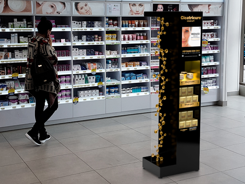 Exhibidor-de-piso-cicatricure-gold