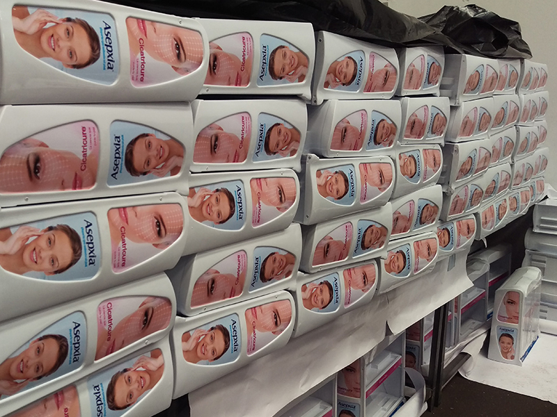 Exhibidor POP Counter top Asepxia cicatricure Produccin