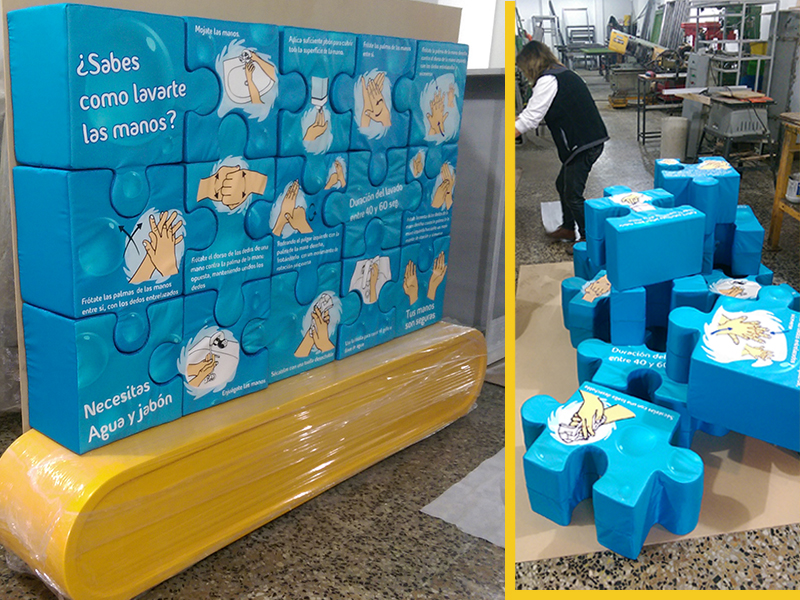 proyectos especiales rompecabezas espuma lavado de manos combarranquilla