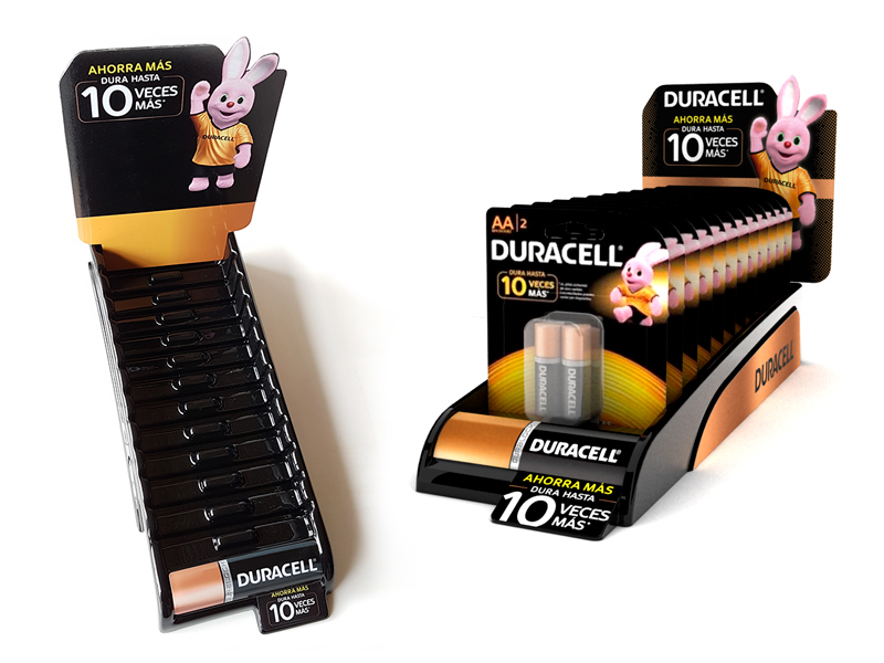 bandejas termoformada duracell pop pilas 1